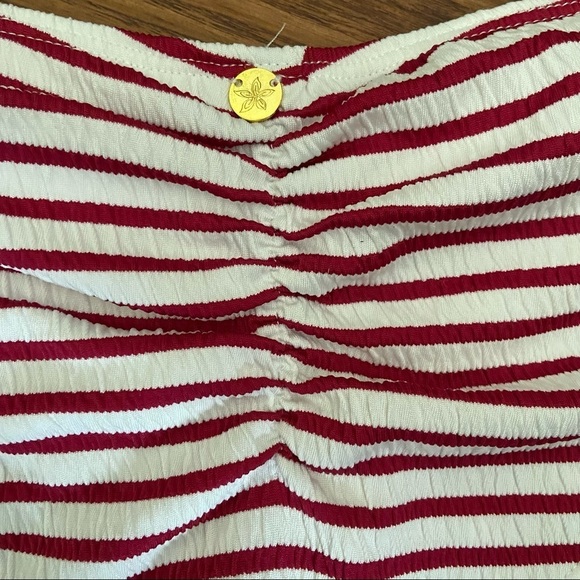 BNWT Quintsoul red & white‎ striped ruched bikini  bottoms in size x-large - Picture 5 of 10